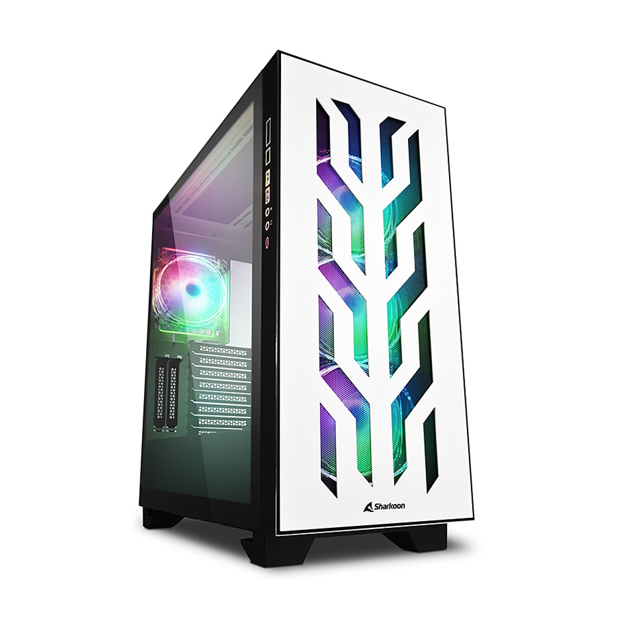 Kućište SHARKOON gaming, ELITE SHARK CA300T 4x120 mm Addressable RGB Fans, white, E-ATX - Image 9