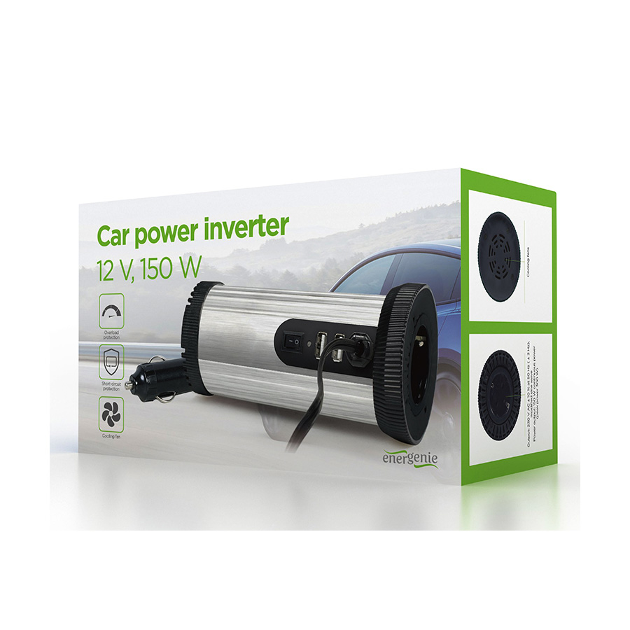 DC-AC inverter za auto GEMBIRD, in12Vout220V 150W EG-PWC150-01 - Image 5