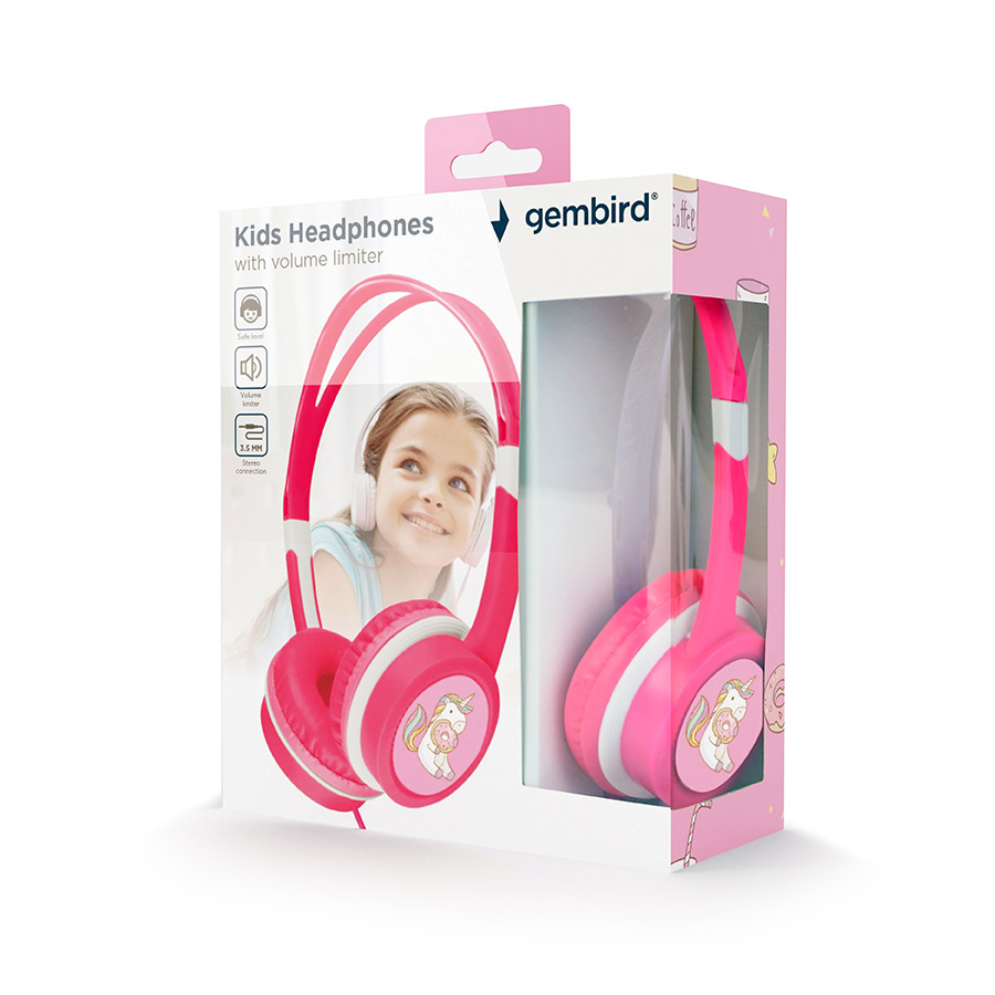 Slušalice GEMBIRD MHP-JR-PK pink za djecu sa kontrolom jacine zvuka - Image 3
