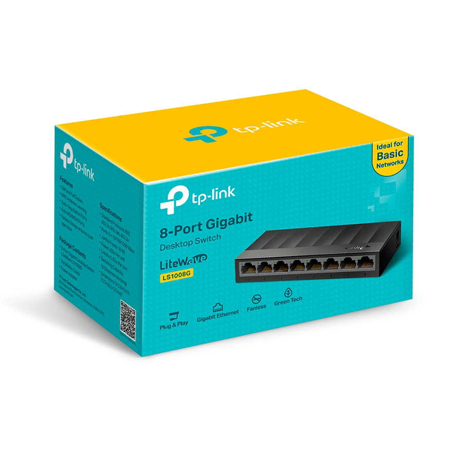SWITCH TP LINK 8 port LiteWave Gigabit Desktop, 8 Gigabit RJ45 Ports, Desktop, Plastic case, LS1008G, 3Y - Image 3