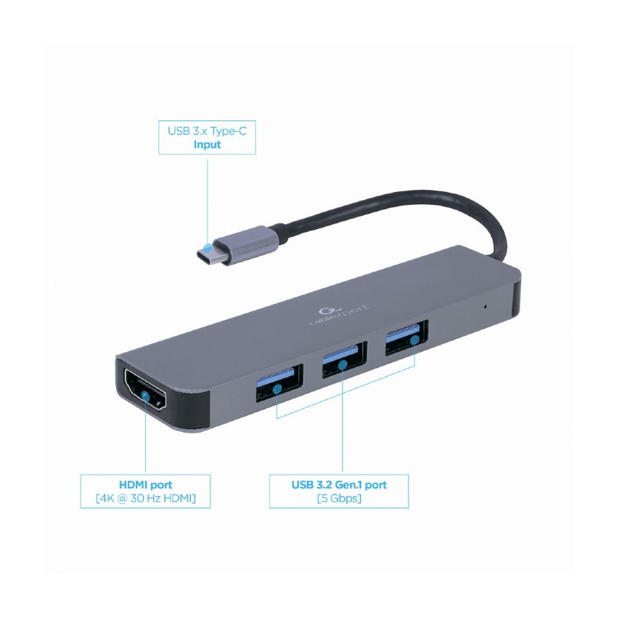 Docking station USB adapter Type-C to HDMI + USB HUB 3.2 GEMBIRD A-CM-COMBO2-01 - Image 5
