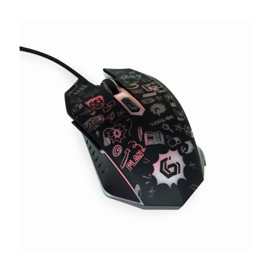 Miš GEMBIRD 6-button optical LED mouse, black, MUS-6B-GRAFIX-01, optical, USB - Image 5