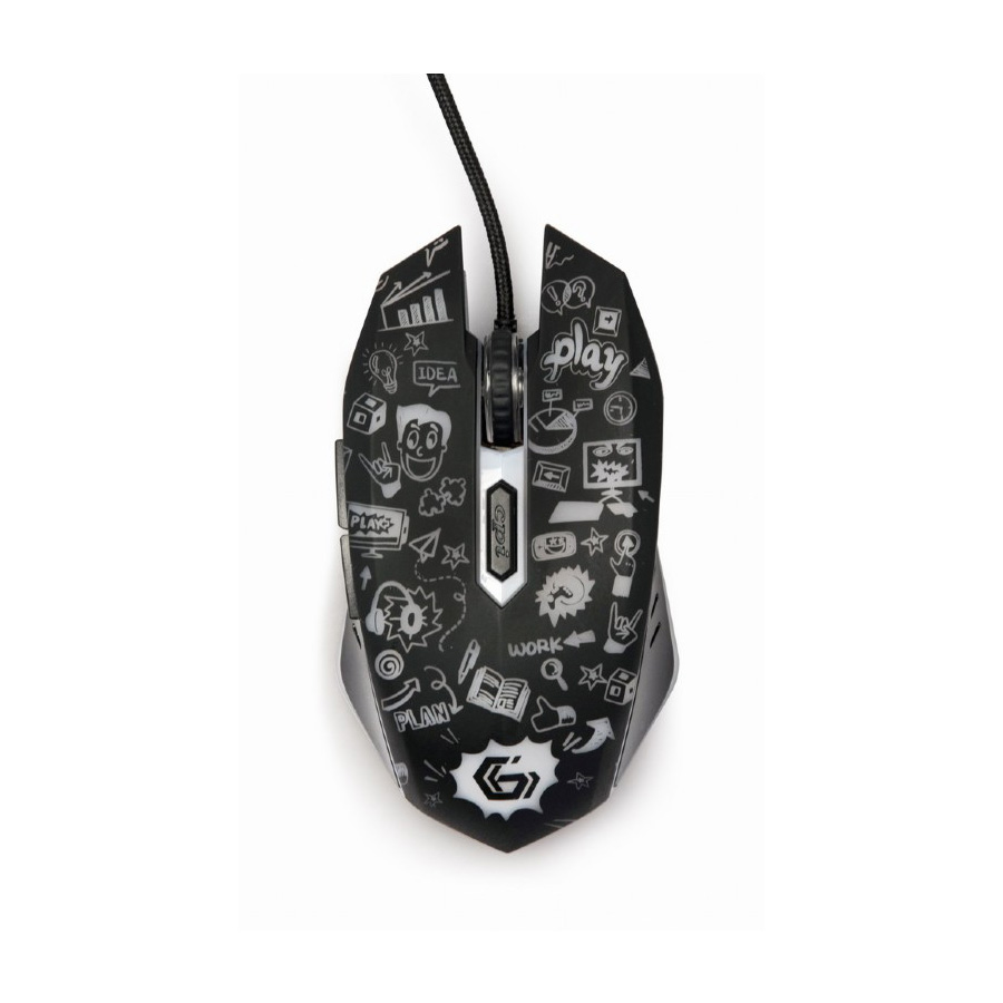 Miš GEMBIRD 6-button optical LED mouse, black, MUS-6B-GRAFIX-01, optical, USB - Image 6