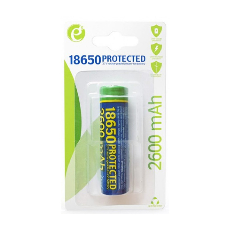 Punjiva baterija 18650 Li-Ion 3,7V 2600mAh, protected, EG-BA-18650/2600, GEMBIRD - Image 2