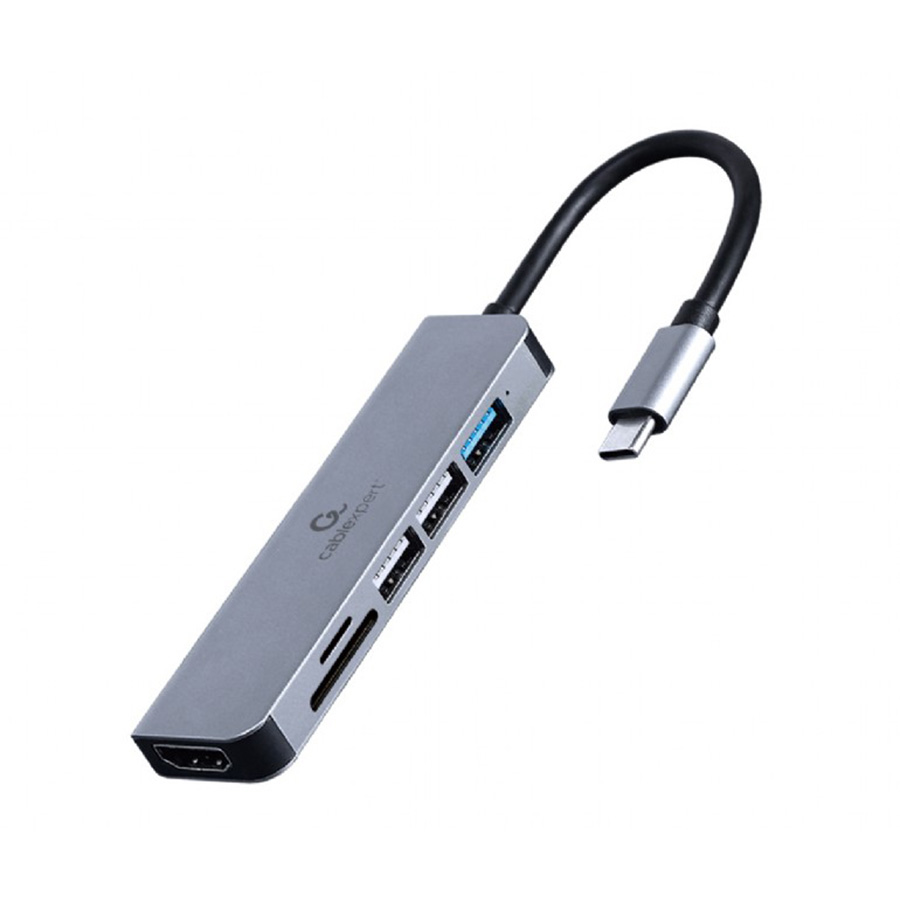 Docking station USB adapter Type-C 6-in-1 multi-port adapter Hub + HDMI + card reader GEMBIRD A-CM-COMBO6-02 - Image 2