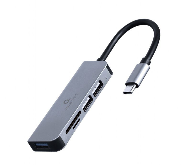 USB HUB GEMBIRD Type-C 3-port USB hub USB3.1 + USB 2.0 with card reader, UHB-CM-CRU3P1U2P2-01 - Image 2