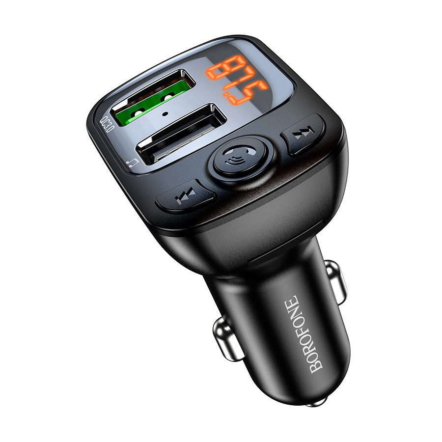 FM transmiter Bluetooth sa USB punjačem BOROFONE BC41 Eminency QC3.0 Car TF card playback black - Image 2