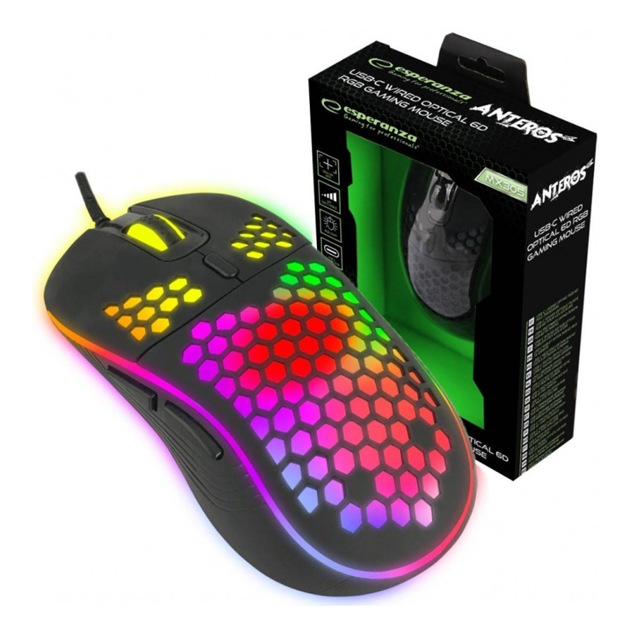 Miš ESPERANZA GAMING 6D RGB ANTEROS Type-C USB-C, EGM305 - Image 6