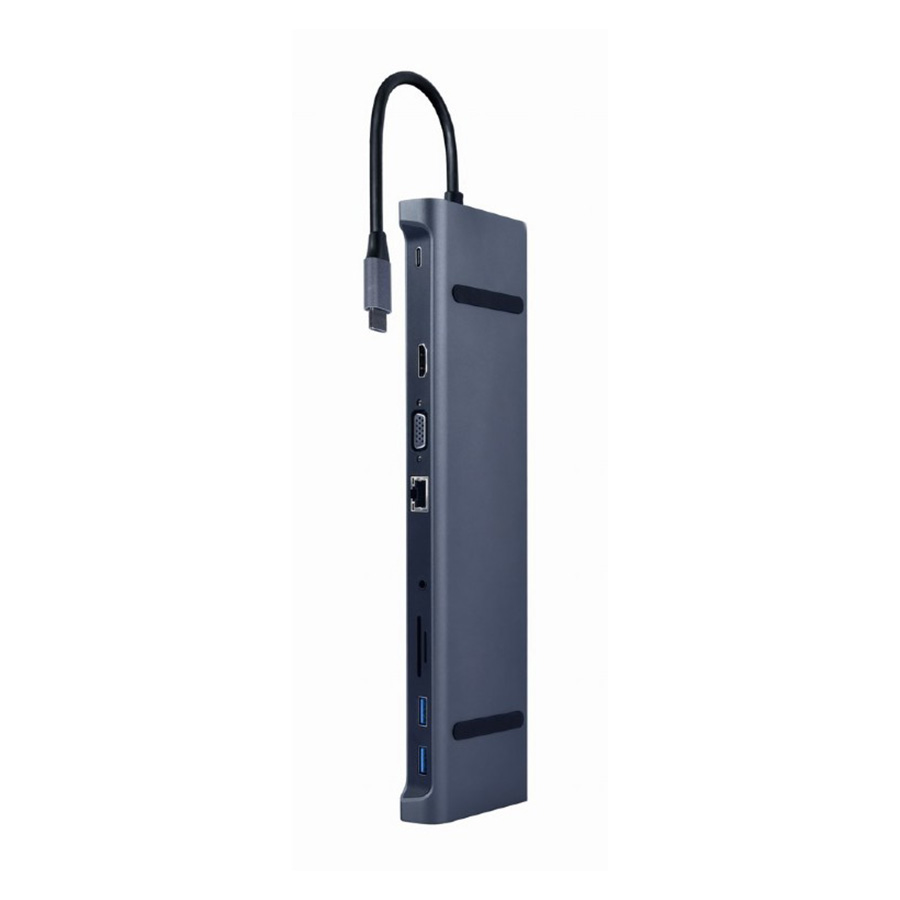 Docking station GEMBIRD USB adapter Type-C 10-in-1 multi-port adapter (USB hub+HDMI+VGA+PD+card reader+LAN+3.5mm), A-CM-COMBO10-01 - Image 2