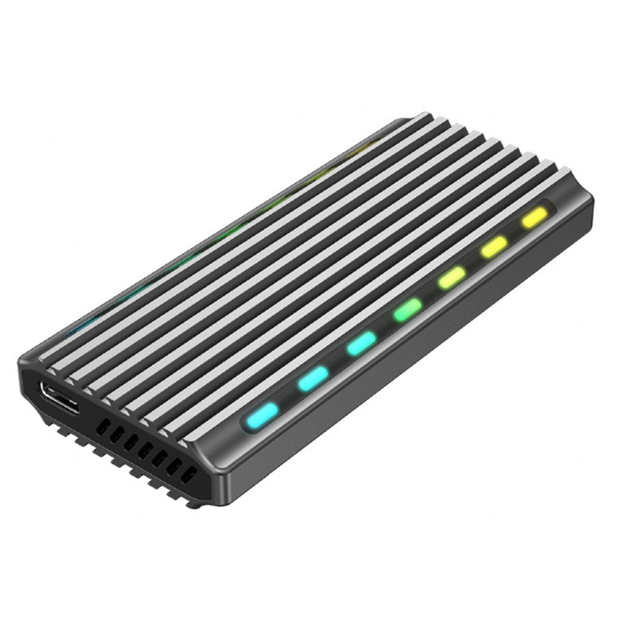 Kućište za externi M.2 SSD GEMBIRD USB 3.1 enclosure for M.2 NVMe drives, backlighted, aluminum, EE2280-U3C-03 - Image 3
