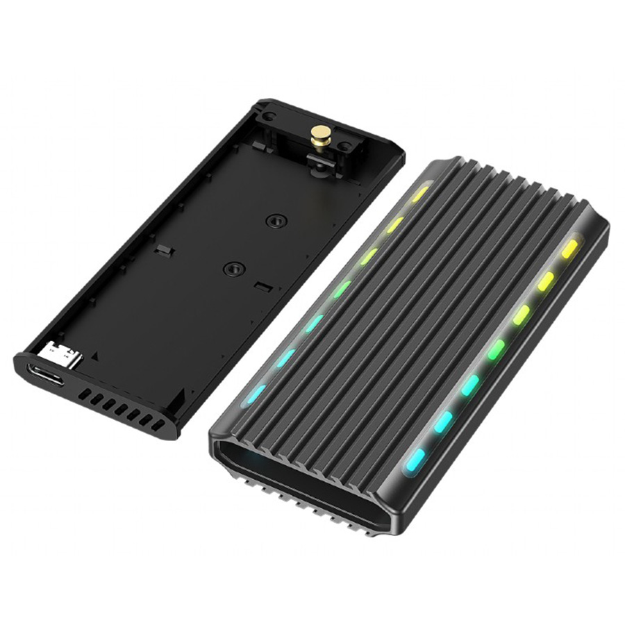 Kućište za externi M.2 SSD GEMBIRD USB 3.1 enclosure for M.2 NVMe drives, backlighted, aluminum, EE2280-U3C-03 - Image 4