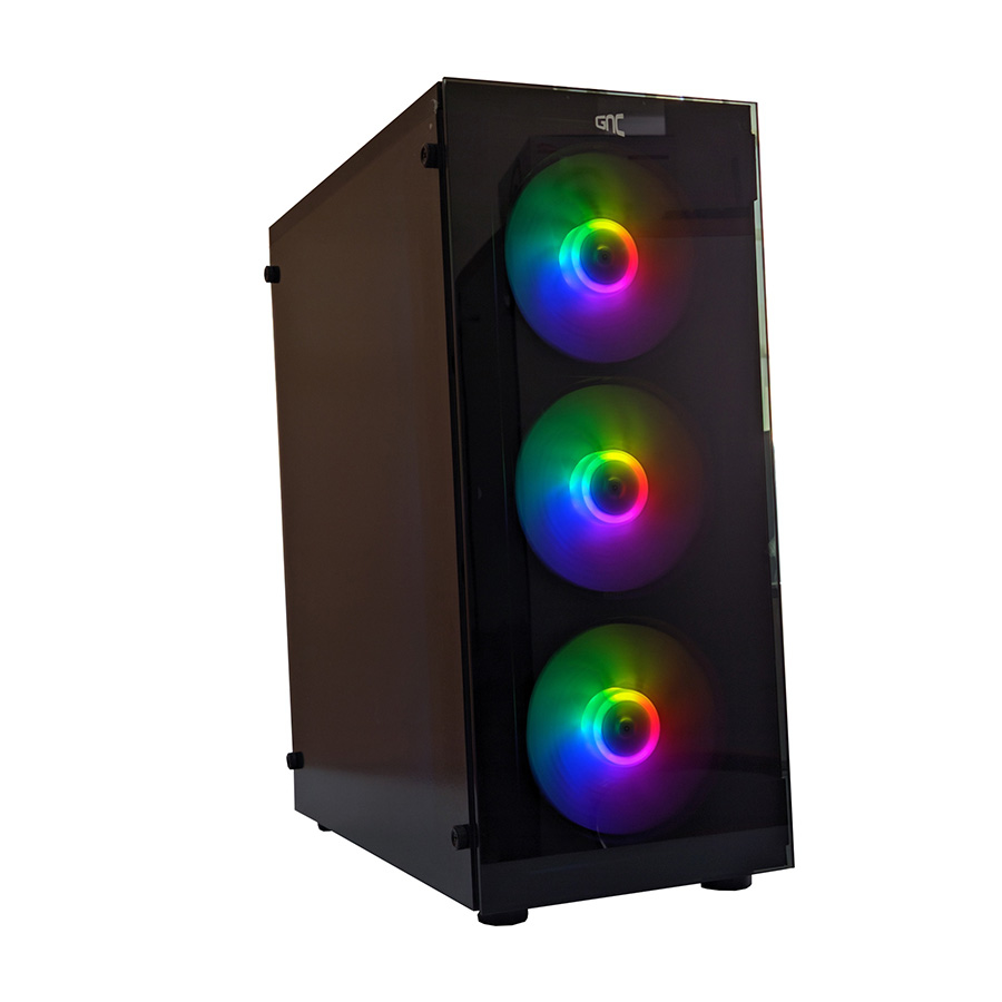 KUĆIŠTE GNC EZ COOL GAMING ND-570 BEZ NAPAJANJA, prozirna stranica, 3x120mm RGB ventilator - Image 9