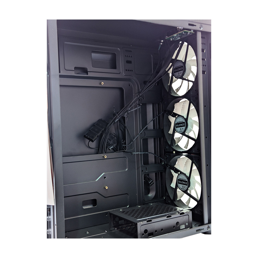KUĆIŠTE GNC EZ COOL GAMING ND-570 BEZ NAPAJANJA, prozirna stranica, 3x120mm RGB ventilator - Image 13