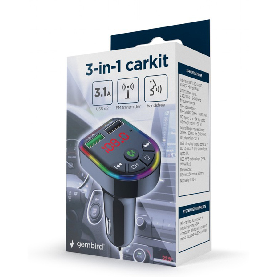Bluetooth FM transmiter sa USB punjacem GEMBIRD BTT-05 - Image 6
