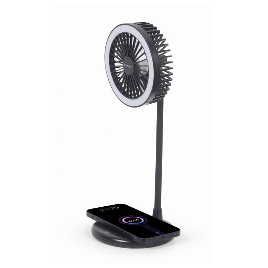 Desktop ventilator sa LED svjetlom + wireless charger GEMBIRD TA-WPC10-LEDFAN-01 - Image 5