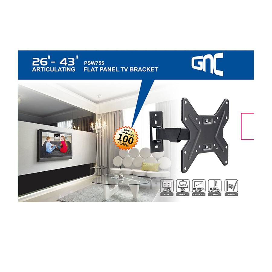 Zidni nosač GNC PSW755 26"-43" vesa 200 X 200 nosivost 22kg nagib - Image 6