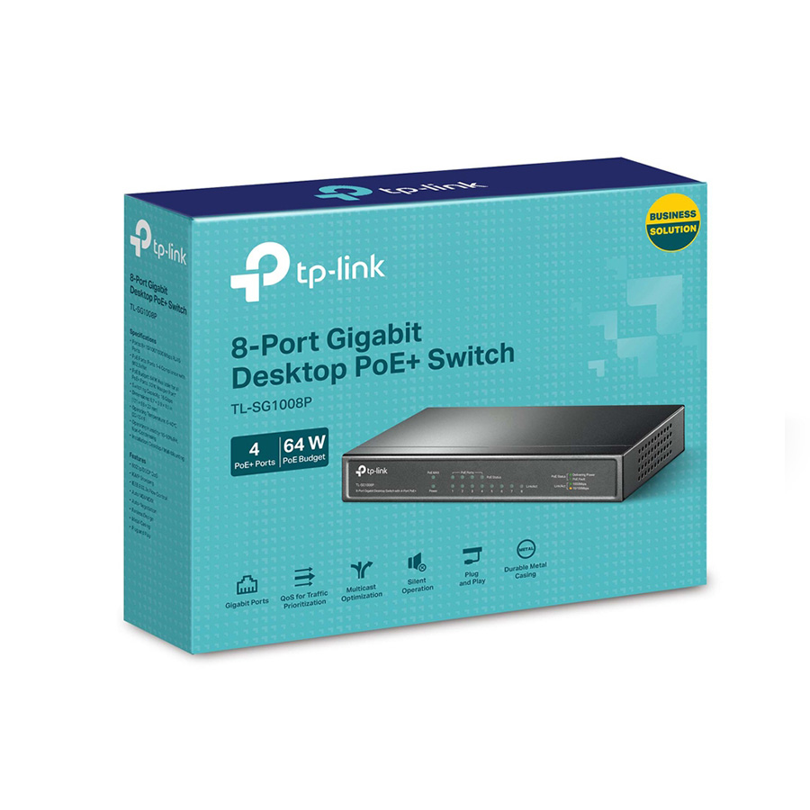SWITCH TP-Link TL-SG1008P 8-Port Gigabit Desktop Switch with 4-Port PoE+, 64W PoE Power supply, Supports PoE power up to 30 W for each PoE port, 802.1 - Image 7
