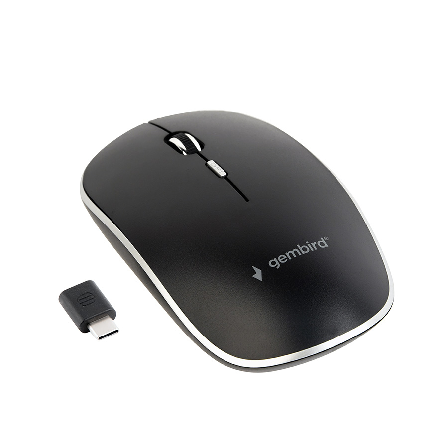 Miš GEMBIRD MUSW-4BSC-01, Silent wireless, Type-C receiver, black - Image 4