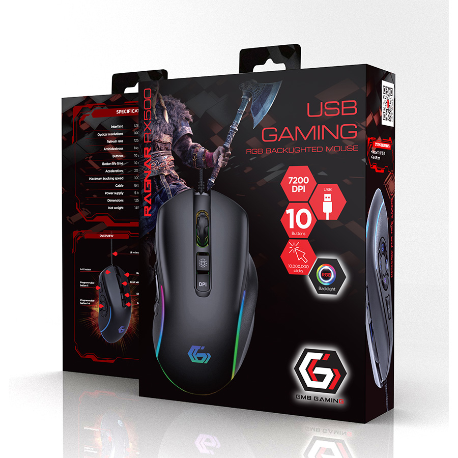 Miš GEMBIRD MUSG-RAGNAR-RX500, USB gaming RGB backlighted mouse, 10 buttons - Image 8