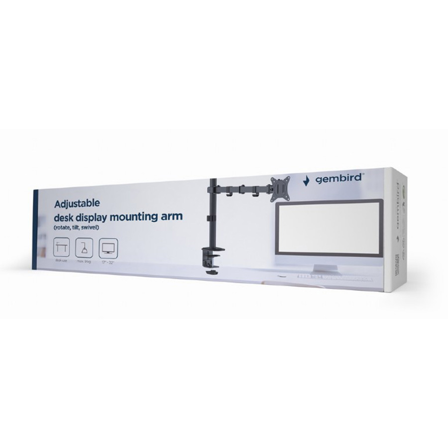 NOSAČ ZA MONITOR GEMBIRD MA-D1-01, montaža na stol, (rotate, tilt, swivel), 17”-32”, up to 9 kg - Image 6