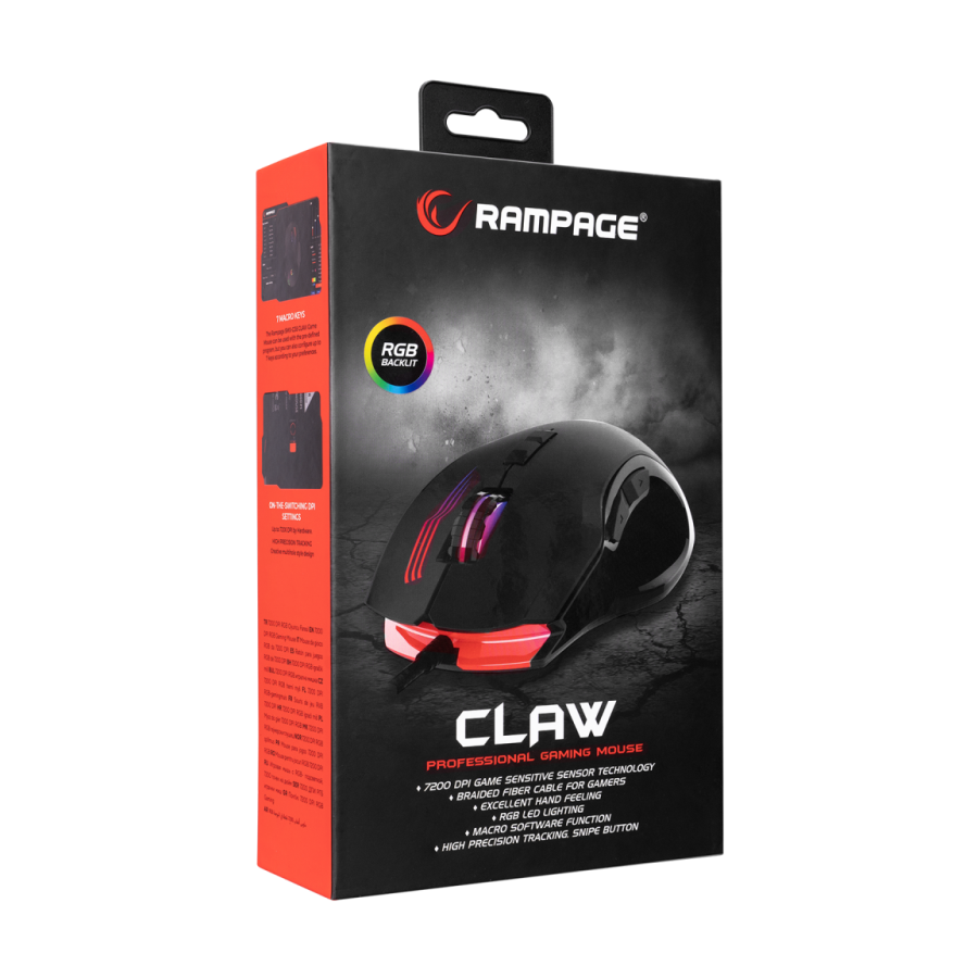 Miš gaming RAMPAGE SMX-G38 CLAW, USB, macro, 7200dpi, RGB LED, 35497 - Image 18