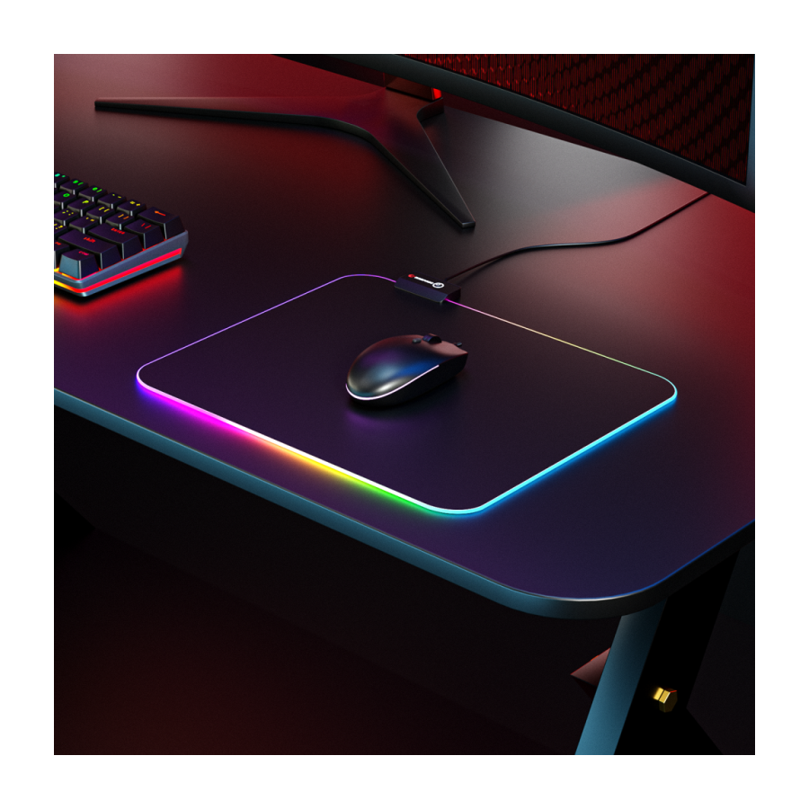 Podloga za miš za gaming RAMPAGE PULSAR RGB M crna 252*328*3mm RGB LED, 35753 - Image 4