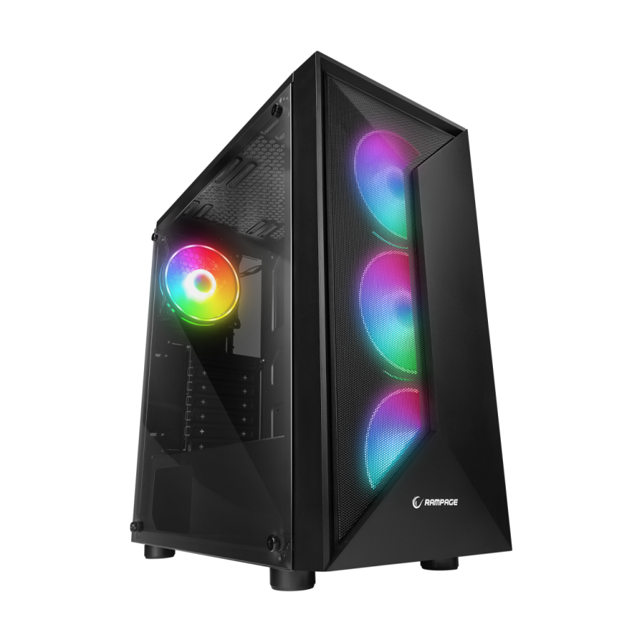 Kućište gaming RAMPAGE TRIANGLE, ATX, ventilatori 4x120mm, Auto RGB, glass, Mid-Tower, 38983 - Image 8