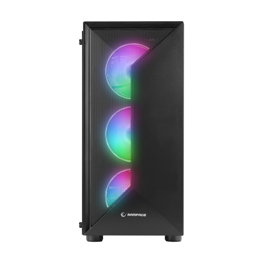 Kućište gaming RAMPAGE TRIANGLE, ATX, ventilatori 4x120mm, Auto RGB, glass, Mid-Tower, 38983 - Image 9