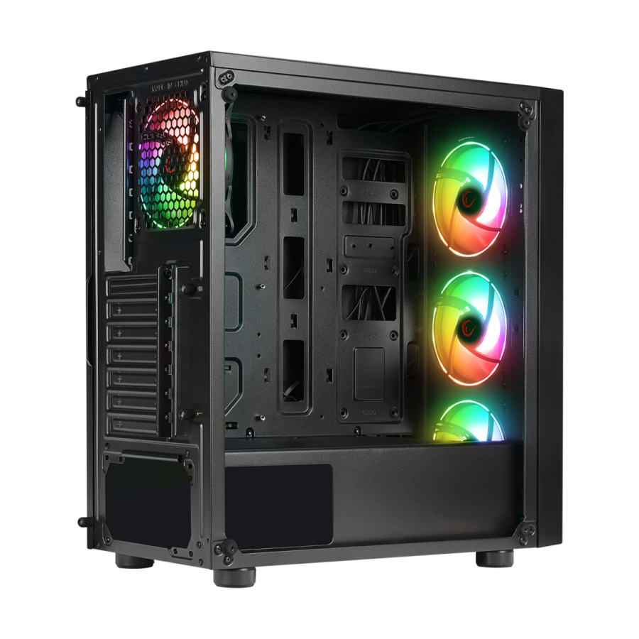 Kućište gaming RAMPAGE TRIANGLE, ATX, ventilatori 4x120mm, Auto RGB, glass, Mid-Tower, 38983 - Image 10