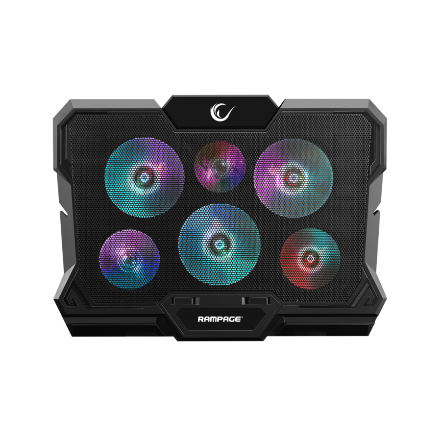 Postolje za notebook gaming RAMPAGE AD-RC10 X-GUST black,ventilator 6x, Rainbow, 35084 - Image 6