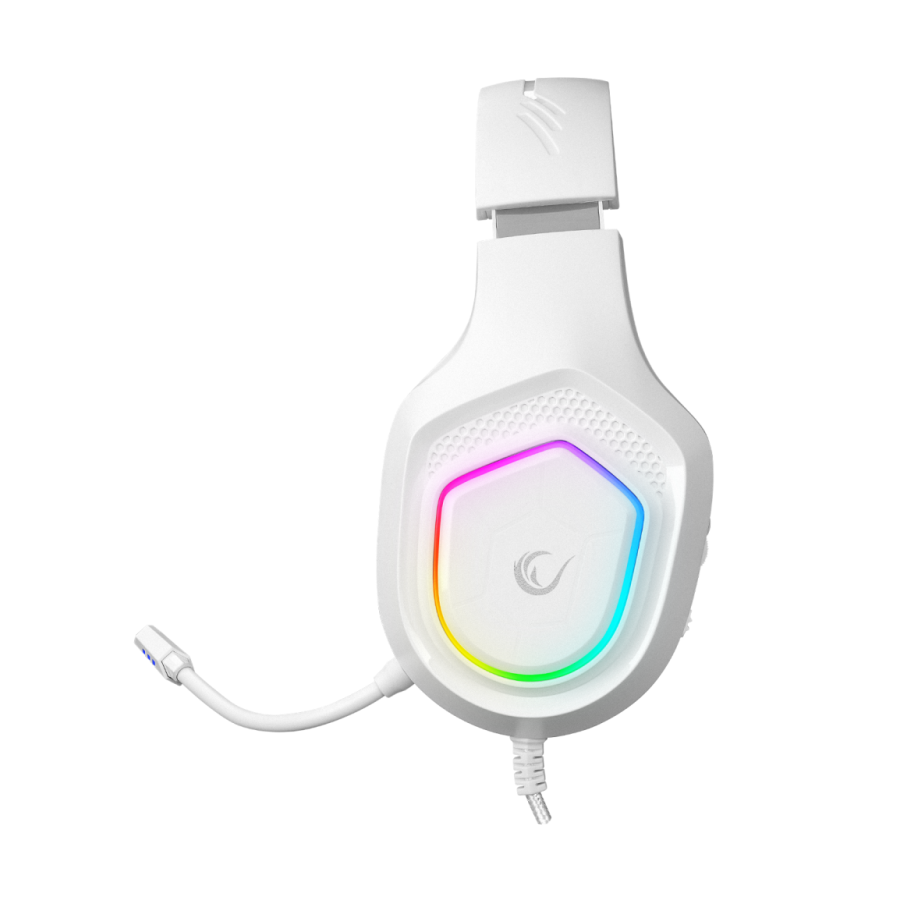 Slušalice sa mikrofonom gaming RAMPAGE RM-K90 VECTOR white, RGB LED 3,5 mm, 36299 - Image 10