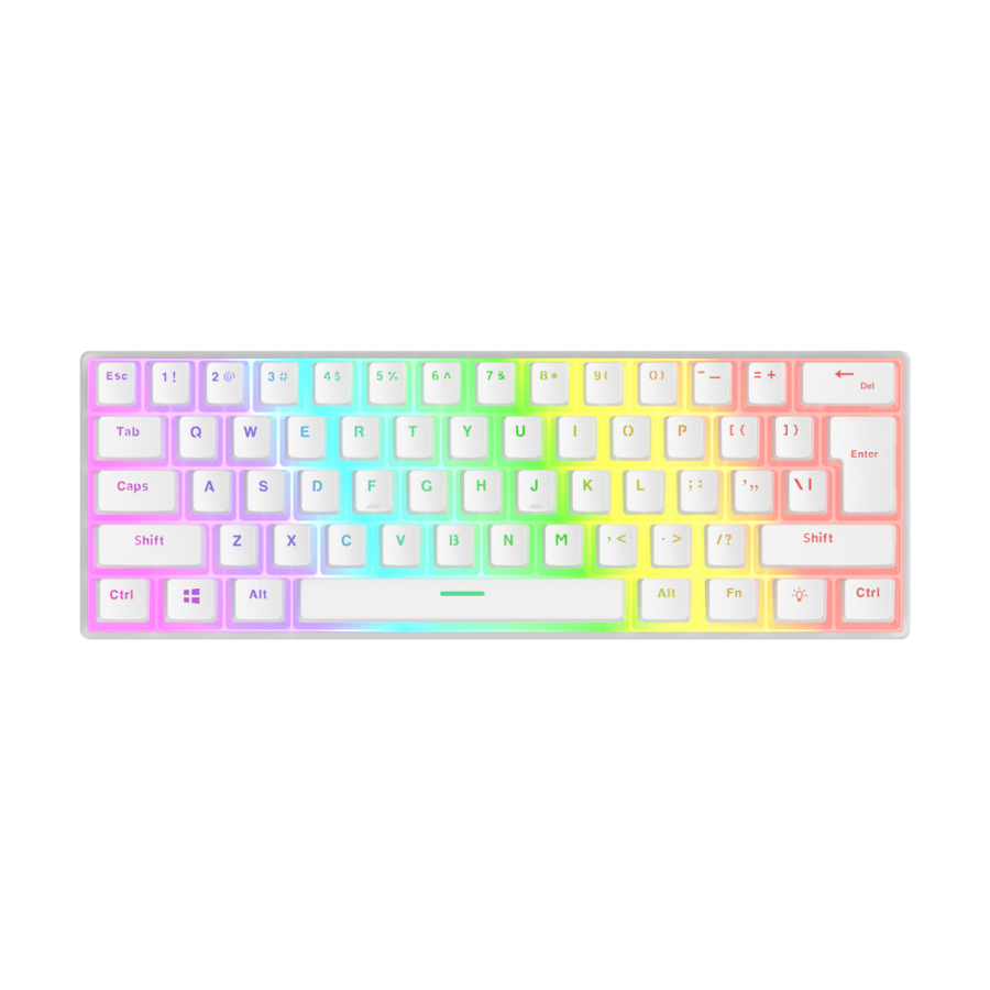 Tastatura gaming RAMPAGE RADIANT K11 white, blue switch, Type-C, RGB, US Layout, pudding keycaps, 38970 - Image 10