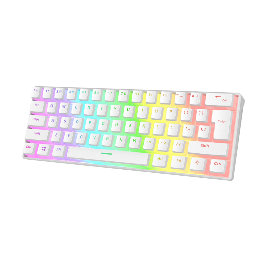 Tastatura gaming RAMPAGE RADIANT K11 white, blue switch, Type-C, RGB, US Layout, pudding keycaps, 38970 - Image 11