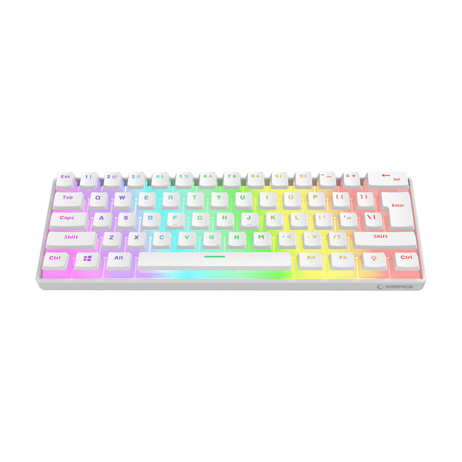 Tastatura gaming RAMPAGE RADIANT K11 white, blue switch, Type-C, RGB, US Layout, pudding keycaps, 38970 - Image 12