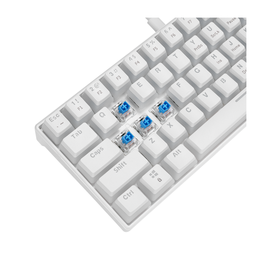Tastatura gaming RAMPAGE RADIANT K11 white, blue switch, Type-C, RGB, US Layout, pudding keycaps, 38970 - Image 15