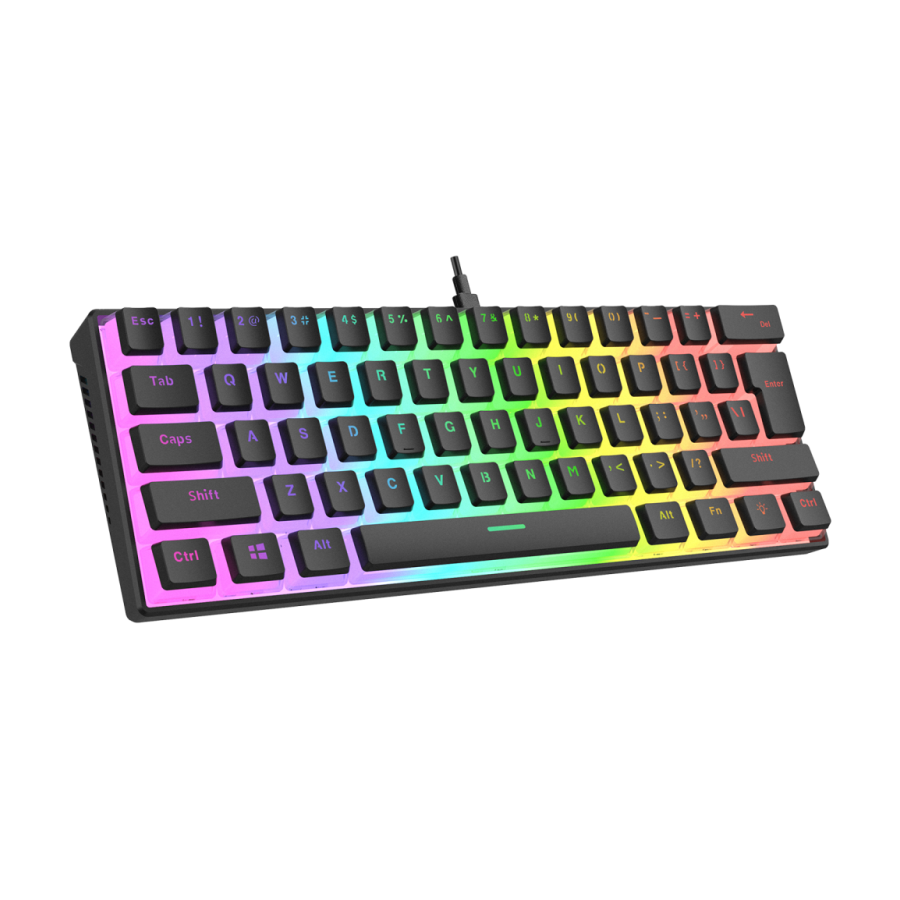 Tastatura gaming RAMPAGE RADIANT K11 black, Type-C, RGB, red switch, US layout, pudding keycaps, 38971 - Image 9