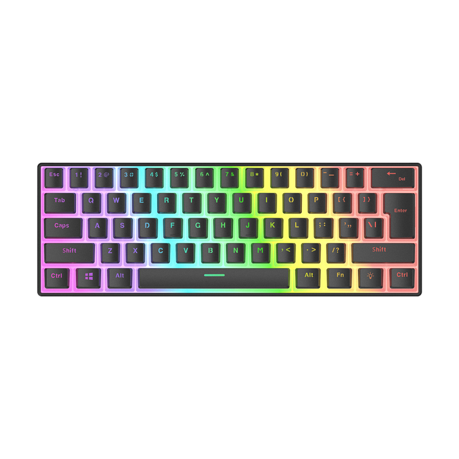 Tastatura gaming RAMPAGE RADIANT K11 black, Type-C, RGB, red switch, US layout, pudding keycaps, 38971 - Image 10