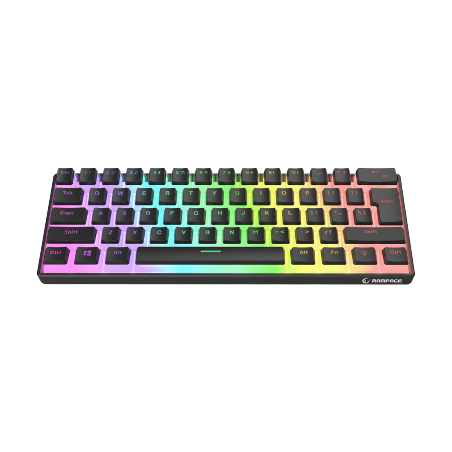 Tastatura gaming RAMPAGE RADIANT K11 black, Type-C, RGB, red switch, US layout, pudding keycaps, 38971 - Image 12