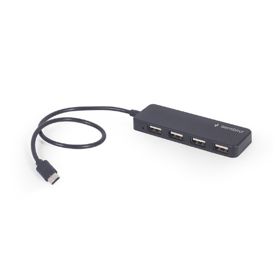 USB HUB Type-C 4-port GEMBIRD, black, UHB-CM-U2P4-01 - Image 2