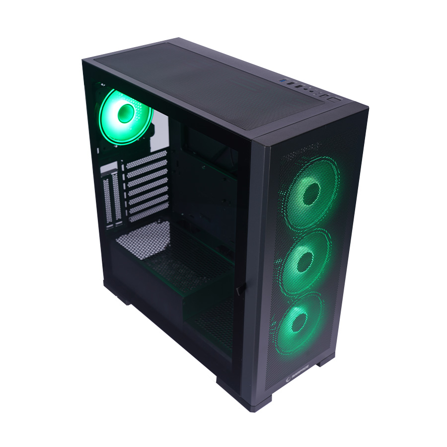 Kućište gaming RAMPAGE MAGNIFIC Mesh Magnetic Tempered Glass Black 4*12cm RGB Fan ATX Mid-T 39850 - Image 7