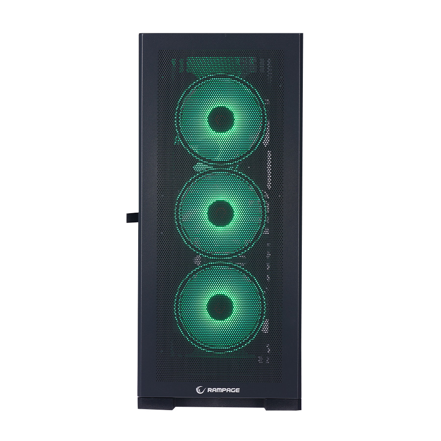Kućište gaming RAMPAGE MAGNIFIC Mesh Magnetic Tempered Glass Black 4*12cm RGB Fan ATX Mid-T 39850 - Image 8