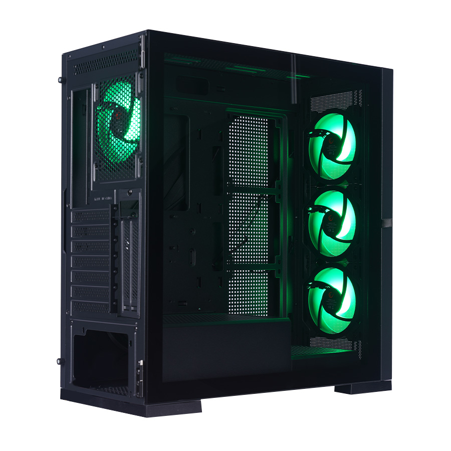 Kućište gaming RAMPAGE MAGNIFIC Mesh Magnetic Tempered Glass Black 4*12cm RGB Fan ATX Mid-T 39850 - Image 9
