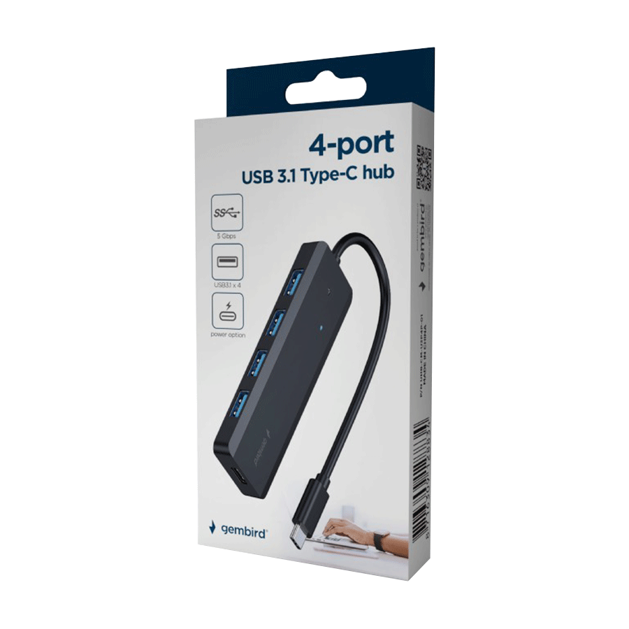 USB HUB GEMBIRD 4-port USB type-C hub 4X USB 3.1, UHB-CM-U3P4P-01 - Image 6