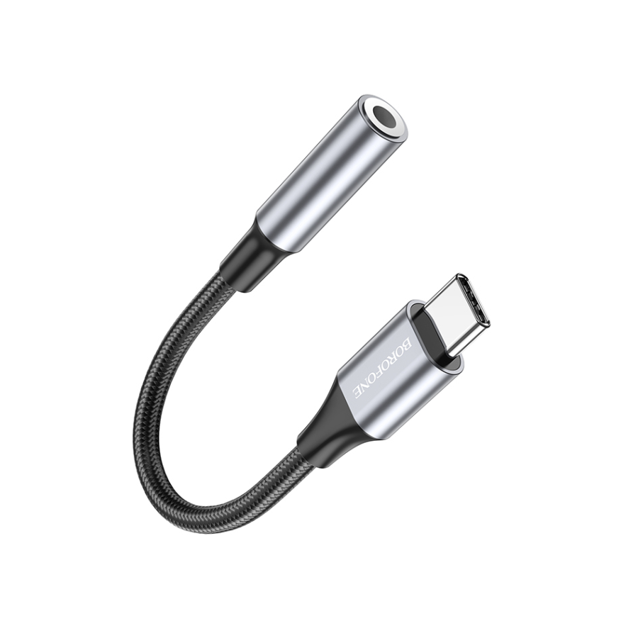 USB audio adapter Type-C to 3.5mm BOROFONE BV16 digital audio converter metal gray - Image 2