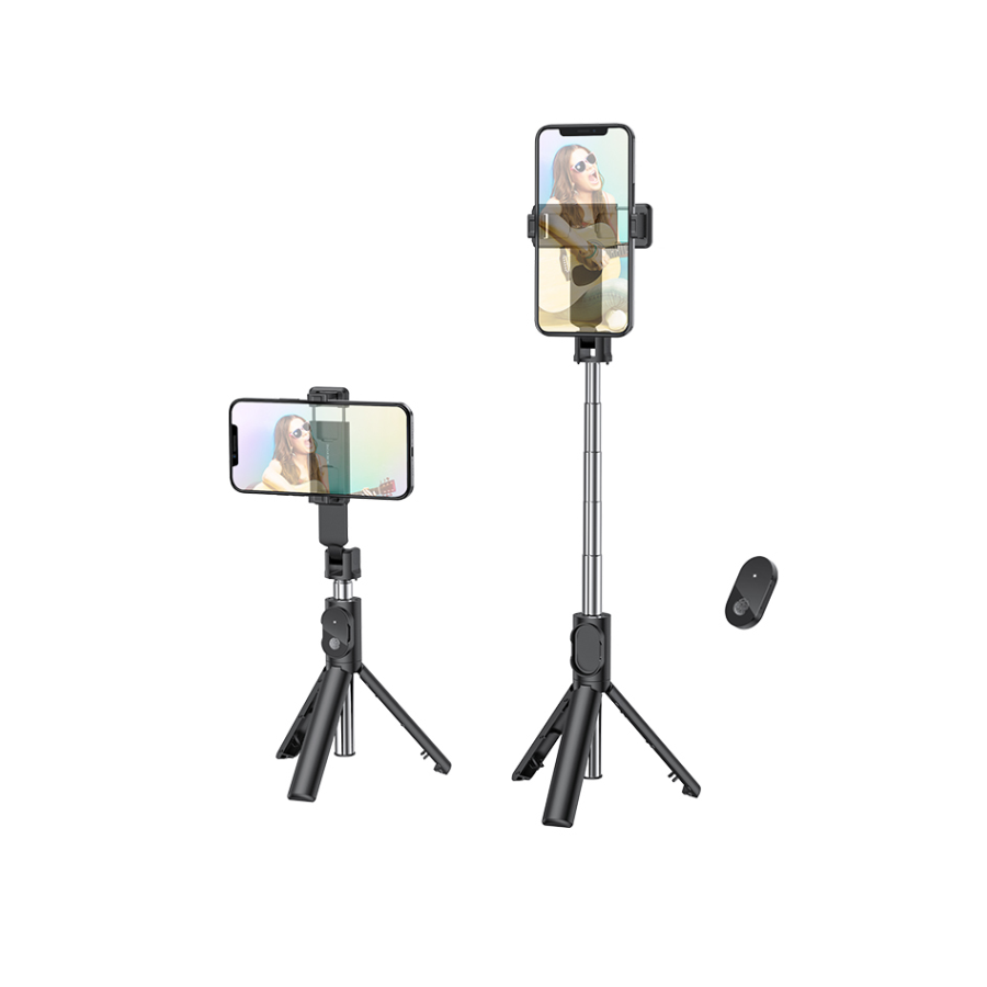 Stativ tripod selfie za mobitel do 6,7" + daljinski bluetooth BOROFONE BY7 Magic Mirror live broadcast black - Image 2