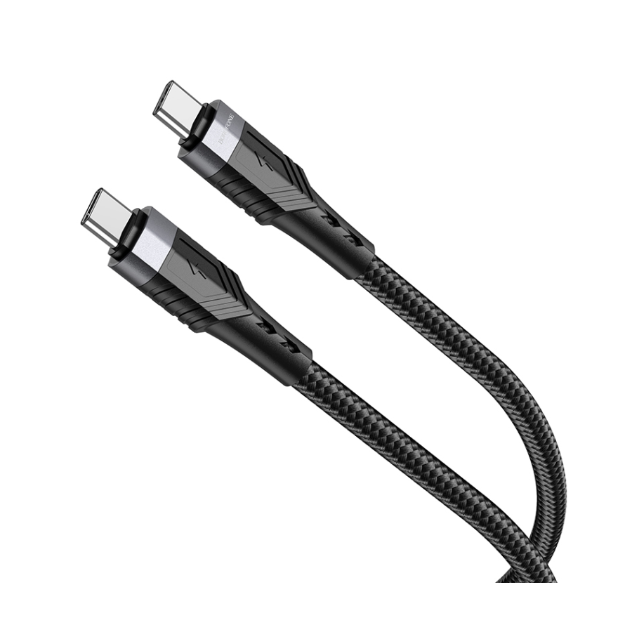 USB kabal BOROFONE BU35 Type-C to Type-C Influence 60W charging data cable black 1,2m, 3A - Image 2
