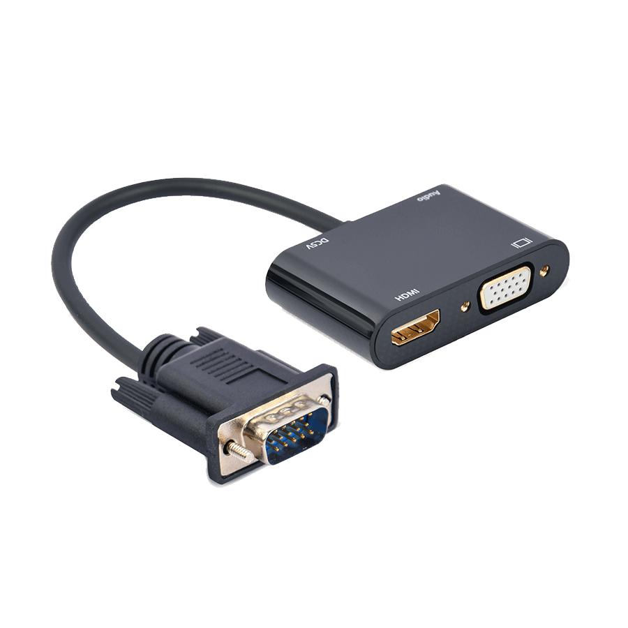Video adapter VGA to HDMI + VGA adapter 0.15 m, black, GEMBIRD A-VGA-HDMI-02 - Image 7