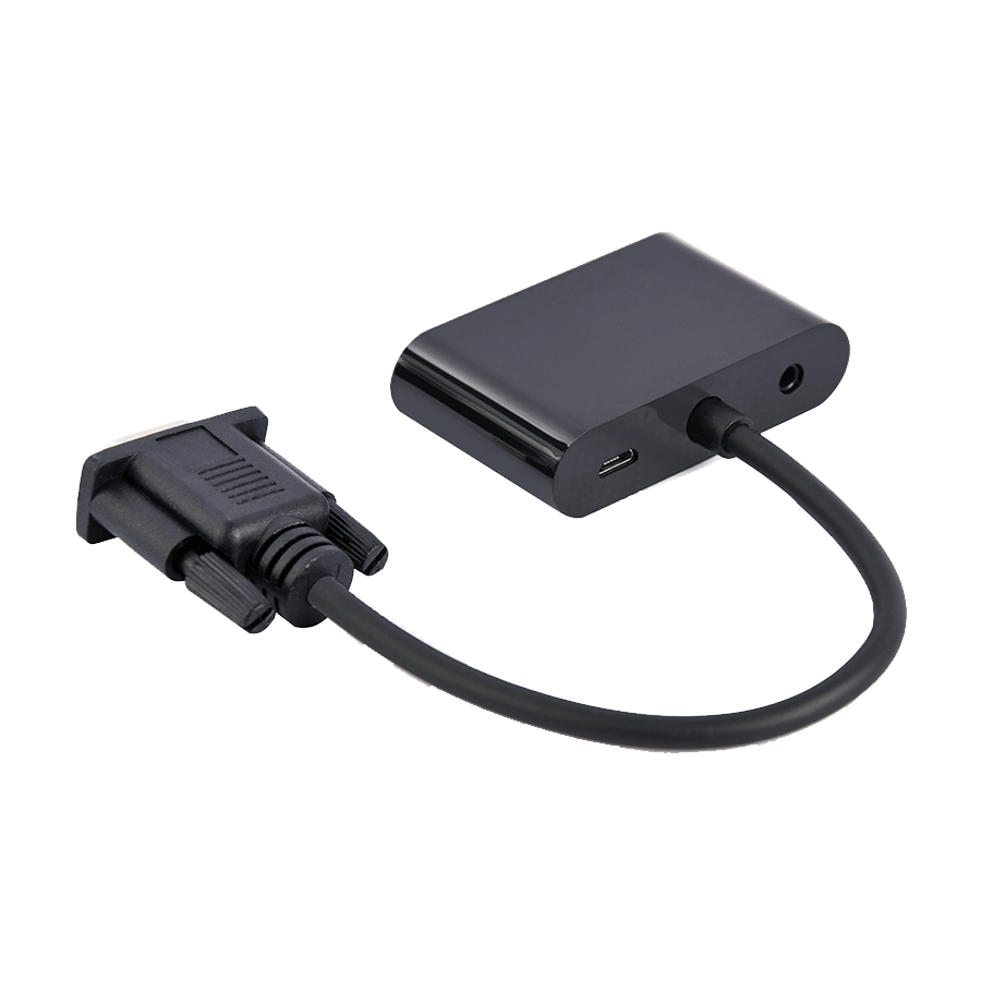 Video adapter VGA to HDMI + VGA adapter 0.15 m, black, GEMBIRD A-VGA-HDMI-02 - Image 8