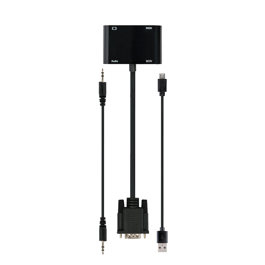Video adapter VGA to HDMI + VGA adapter 0.15 m, black, GEMBIRD A-VGA-HDMI-02 - Image 10