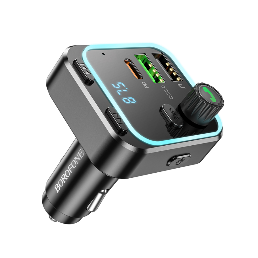 FM transmiter Bluetooth sa USB+Type-C punjaćem BOROFONE BC53 Highway PD20W+QC3.0 car black - Image 2